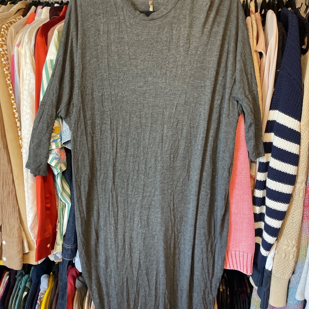 Gray Oversized T-Shirt Dress